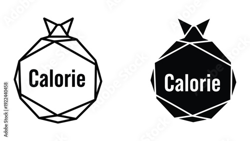 Calorie gemstone icons in black and white
