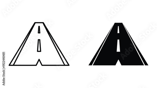 Letter A road sign icon