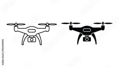 Drone illustration in black and white