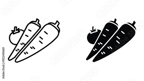 Carrot icon set