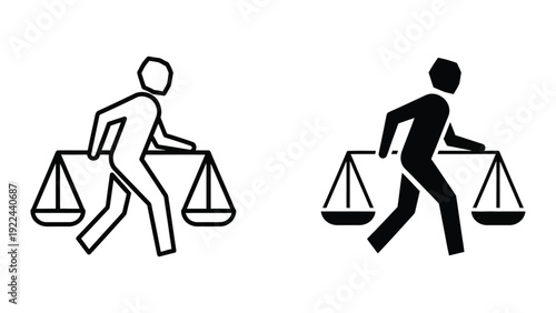 People carrying scales