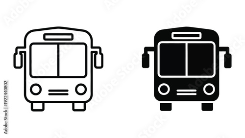 Simple black and white bus icons