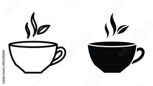 Coffee Cups with Steam Rising