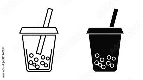 Bubble tea cups illustration