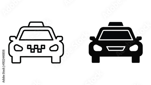Taxi car icon set