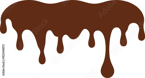 Chocolate drip with melting sauce drop icon vector