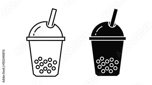 Bubble tea cups illustration