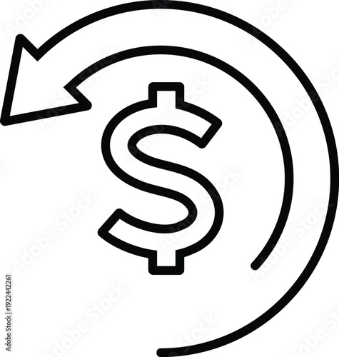 Cashback icon in linear style.