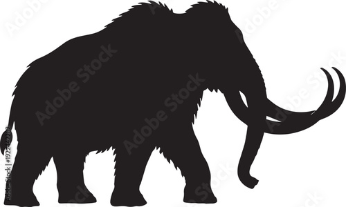 Black silhouette of a mammoth.