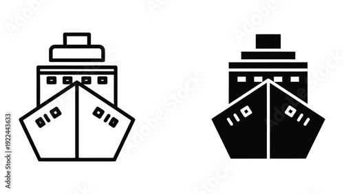 Cruise ship icon silhouette