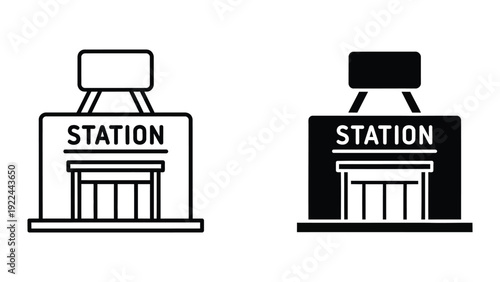 Train Station Icon Set