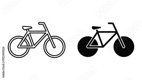 Bicycle outline and silhouette