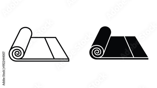 Rolled up mats illustration