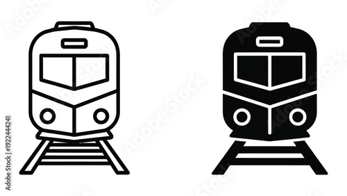 Train icons in black and white