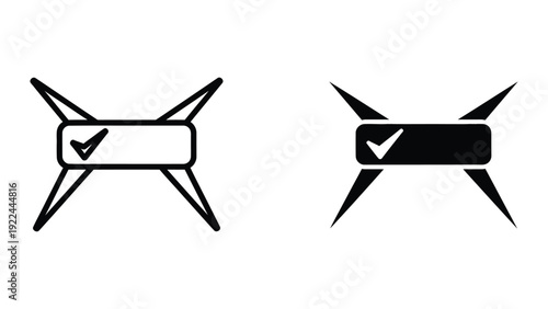 Check mark icon in a ninja star