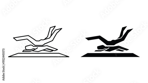 Silhouette of person exercising on fitness ball