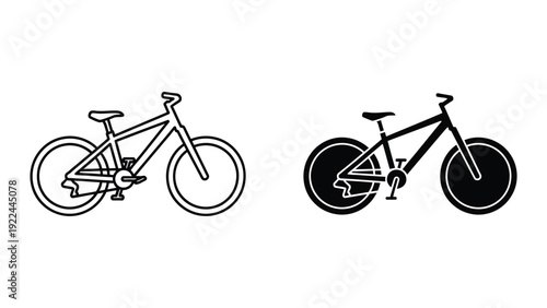 Bicycle silhouettes on white background