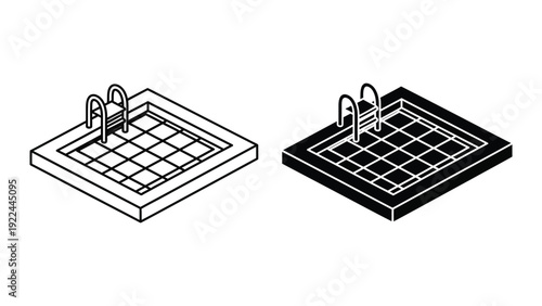 Black and white grid trays