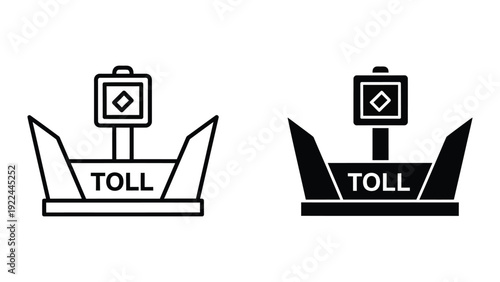 Toll booth icon set