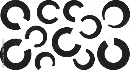 Black and white abstract geometric shapes design elements