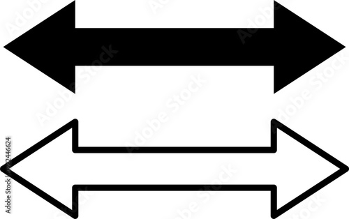 Black and white arrows pointing in opposite directions