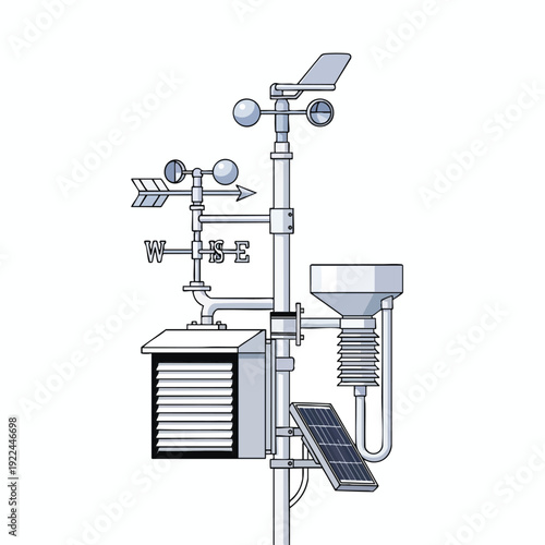 Weather Station Equipment with Sensors and Instruments for Meteorological Monitoring