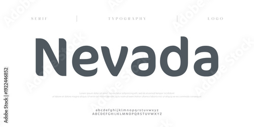 Nevada, Creative digital abstract Modern Alphabet Font. Typography urban style fonts for technology, digital, movie logo design. vector illustration
