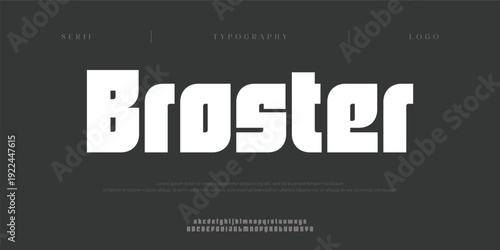 Broster, Creative digital abstract scifi modern alphabet fonts. Science fiction typography sport, technology, fashion, digital, future creative logo font. vector illustration
