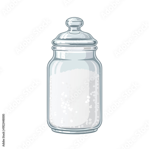 Elegant Glass Salt Shaker with Salt Crystals in Classic Design for Kitchen or Dining Decor