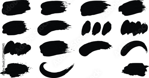 The image shows a grid-like arrangement of black brush strokes against a clear