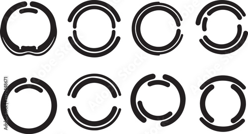 Collection of various circular shapes and broken ring designs