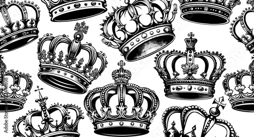 vector crown pattern gold, royal, luxury, king, queen, wallpaper, background, seamless, tiara, jewelry, imperial, decoration, design, ornament, elegant, prince, princess, 