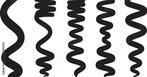 Black Torch Silhouettes on White Background Illustration Set