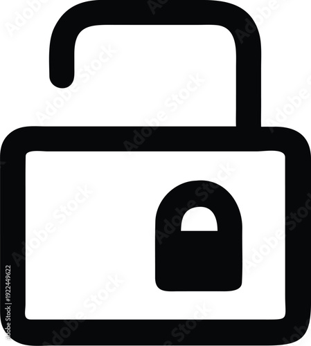 Unlocked padlock icon representing security and access.