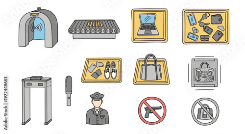 Security Cameras and Surveillance Equipment Icons.
