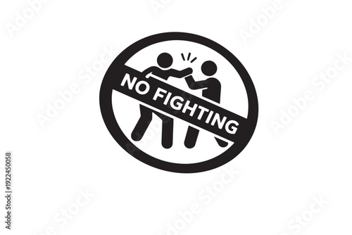 A universal no-fighting symbol promoting peace, safety, and conflict prevention, illustrating respectful conduct, embodying the value of AIzaSyAz5TlRXaxhRTOPjO644stbfzTESdtLaQA