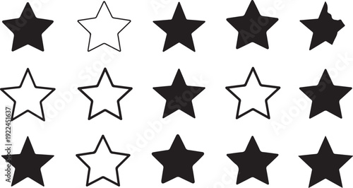 Black and white stars on a clean background pattern