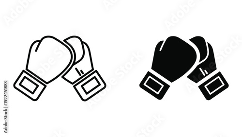 Boxing gloves icon set