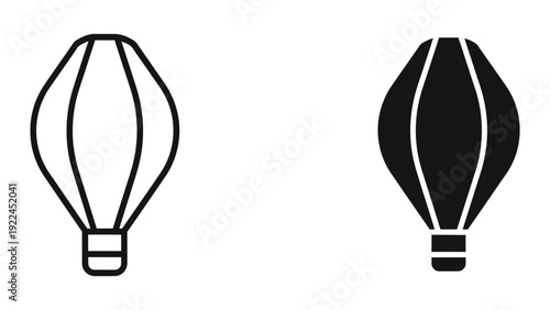 Hot air balloons icon set