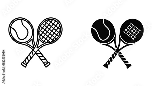 Tennis rackets and balls vector illustration
