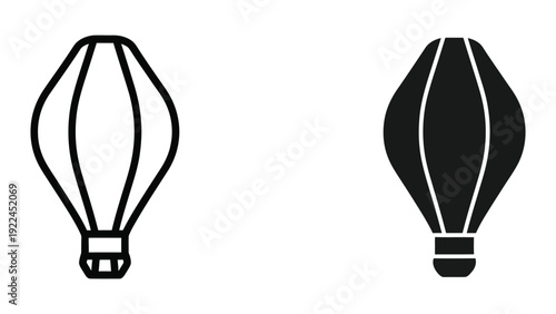 Hot air balloons icon set
