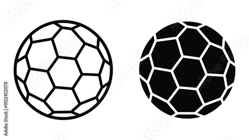 Black and white soccer balls