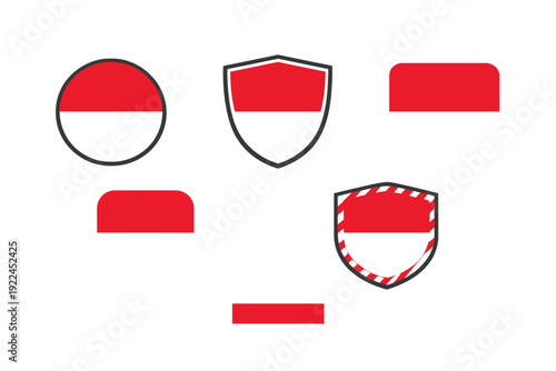 Free Download Indonesia Flag Icon Set for ASEAN Football Championship Tournament Celebration Collection Design - GFXLoad