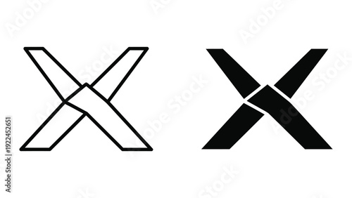 Cross symbol icon set