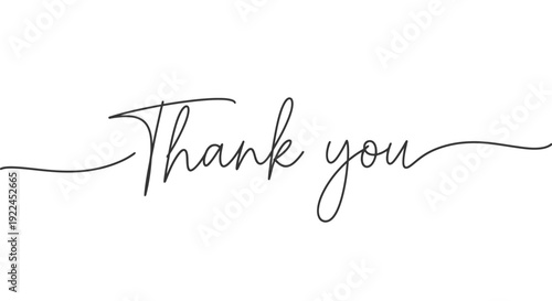 A simple, elegant, and minimalist handwritten "Thank you" in cursive script on a white background.