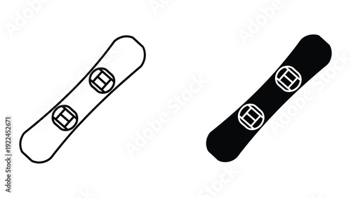 Snowboards in black and white