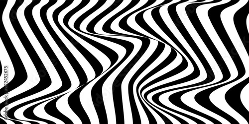 Optical illusion bg lines background. Abstract 3d black and white illusions. Conceptual design of optical illusion vector. EPS 10 Vector illustration