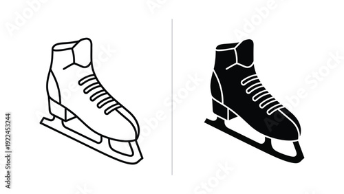 Ice Skates Illustration Set