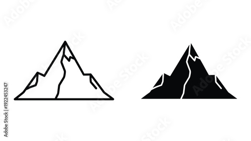 Black and white mountain logo