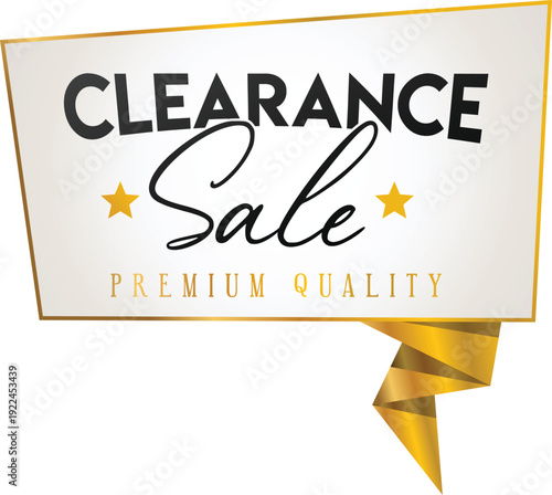 Announcing a premium quality clearance sale with significant discounts on high-end products